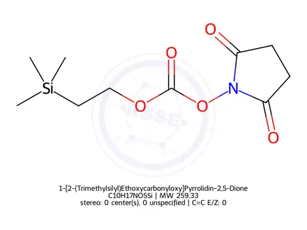 Chemical structure of 1-[2-(Trimethylsilyl)Ethoxycarbonyloxy]Pyrrolidin-2,5-Dione