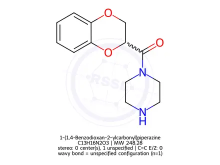 Chemical structure of 1-(1,4-Benzodioxan-2-ylcarbonyl)piperazine