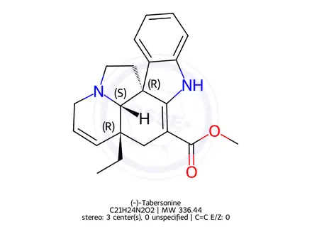 Chemical structure of (-)-Tabersonine