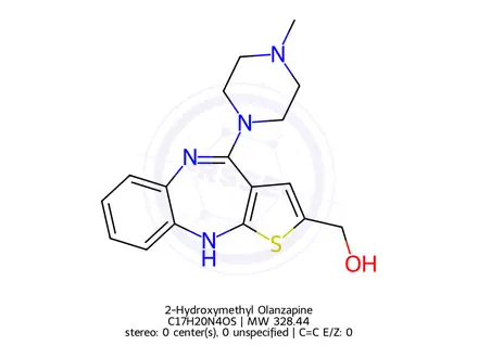 Chemical structure of 2-Hydroxymethyl Olanzapine