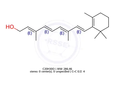 Chemical structure of (2E,4E,6E,8E)-3,7-dimethyl-9-(2,6,6-trimethylcyclohex-1-en-1-yl)nona-2,4,6,8-tetraen-1-ol