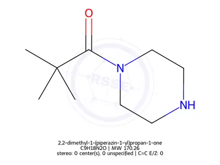 Chemical structure of 2,2-dimethyl-1-(piperazin-1-yl)propan-1-one
