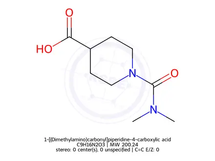 Chemical structure of 1-[(Dimethylamino)carbonyl]piperidine-4-carboxylic acid