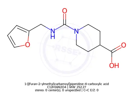 Chemical structure of 1-[(Furan-2-ylmethyl)carbamoyl]piperidine-4-carboxylic acid