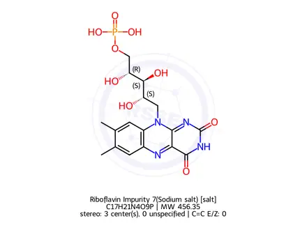 Chemical structure of Riboflavin Impurity 7(Sodium salt)