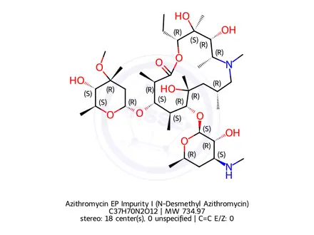 Chemical structure of Azithromycin EP Impurity I