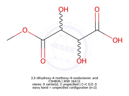 Chemical structure of 2,3-dihydroxy-4-methoxy-4-oxobutanoic acid