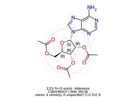 Chemical structure of 2,3,5-Tri-O-acetyl alpha-Adenosine