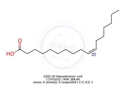 Chemical structure of (10Z)-10-Heptadecenoic acid