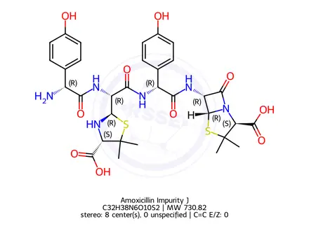 Chemical structure of Amoxicillin Impurity J