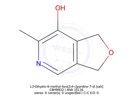 Chemical structure of 1,3-Dihydro-6-methyl-furo(3,4-c)pyridine-7-ol
