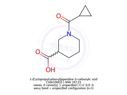 Chemical structure of 1-(Cyclopropylcarbonyl)piperidine-3-carboxylic acid
