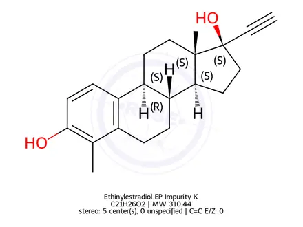 Chemical structure of Ethinylestradiol EP Impurity K