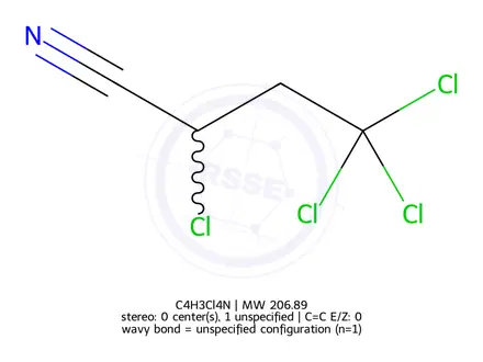 Chemical structure of 2,4,4,4-Tetrachlorobutanenitrile