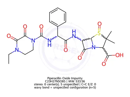 Chemical structure of Piperacillin Oxide Impurity