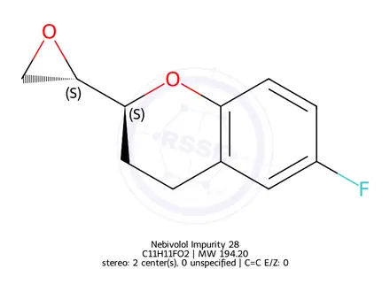 Chemical structure of (R)-6-fluoro-2-((R)-oxiran-2-yl)chroman