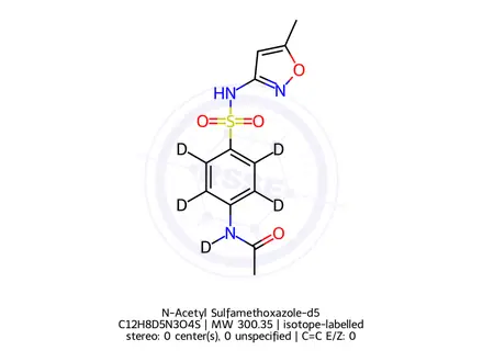 Chemical structure of N-Acetyl Sulfamethoxazole-d5