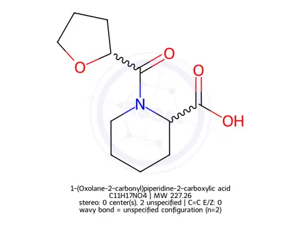 Chemical structure of 1-(Oxolane-2-carbonyl)piperidine-2-carboxylic acid