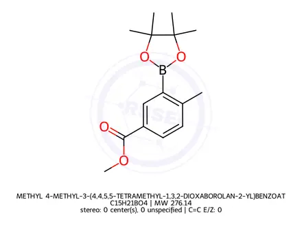 Chemical structure of METHYL 4-METHYL-3-(4,4,5,5-TETRAMETHYL-1,3,2-DIOXABOROLAN-2-YL)BENZOATE