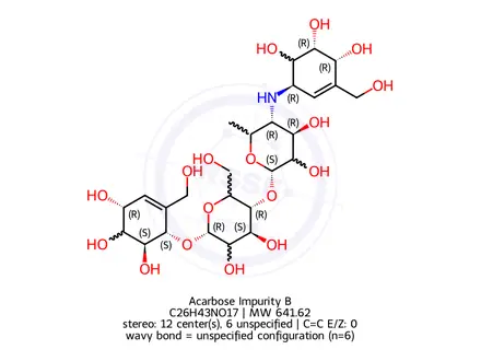 Chemical structure of Acarbose Impurity B