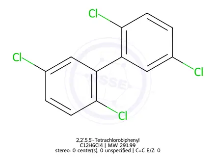 Chemical structure of 2,2',5,5'-Tetrachlorobiphenyl
