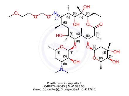 Chemical structure of Roxithromycin Impurity E