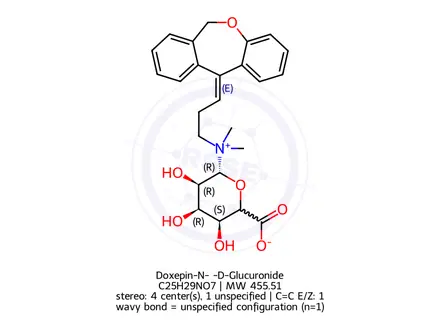 Chemical structure of Doxepin-N-β-D-Glucuronide