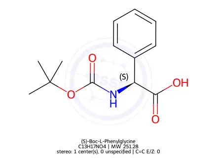 Chemical structure of (S)-Boc-L-Phenylglycine