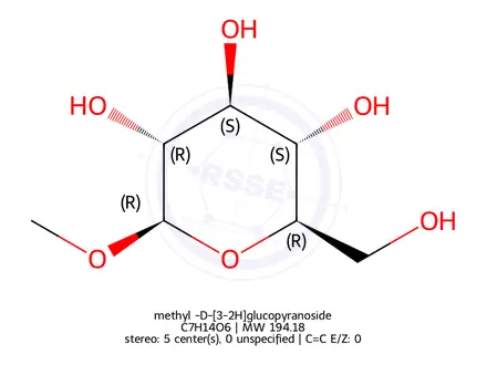 Chemical structure of methyl β-D-[1-13C]glucopyranoside