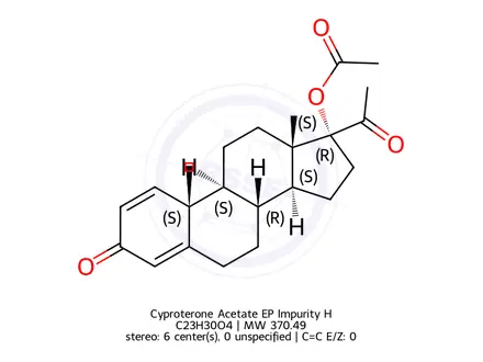 Chemical structure of Cyproterone Acetate EP Impurity H