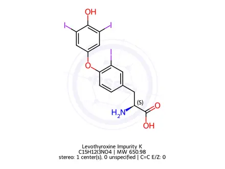Chemical structure of Levothyroxine Impurity K