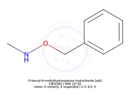 Chemical structure of O-benzyl-N-methylhydroxylamine hydrochloride