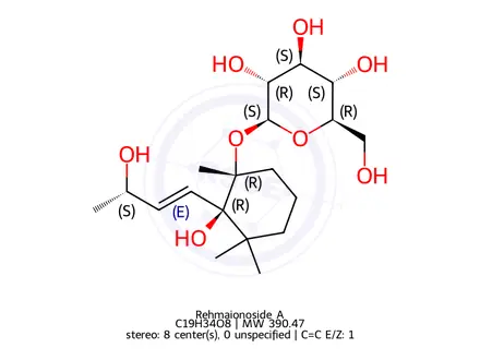 Chemical structure of Rehmaionoside A