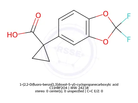 Chemical structure of 1-(2,2-Difluoro-benzo[1,3]dioxol-5-yl)-cyclopropanecarboxylic acid