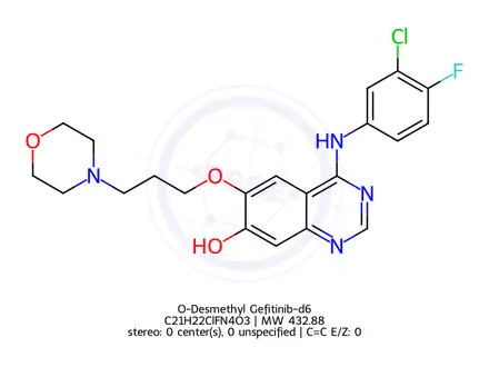 Chemical structure of O-Desmethyl Gefitinib-d6