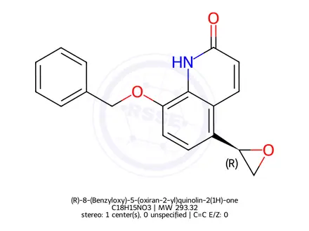 Chemical structure of (R)-8-(benzyloxy)-5-(oxiran-2-yl)quinolin-2(1H)-one