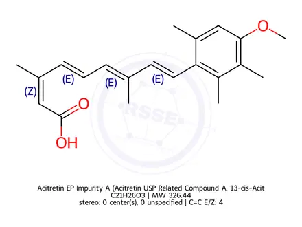 Chemical structure of Acitretin EP Impurity A (Acitretin USP Related Compound A, 13-cis-Acitretin)