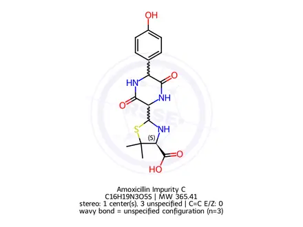 Chemical structure of Amoxicillin Impurity C