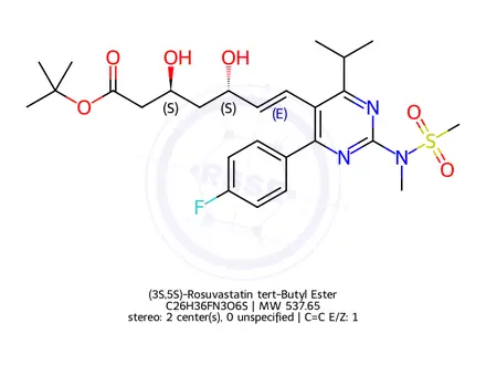 Chemical structure of (3S,5S)-Rosuvastatin tert-Butyl Ester