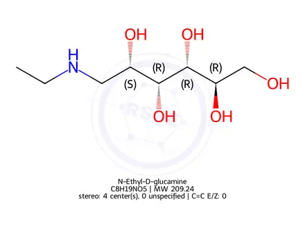 Chemical structure of N-Ethyl-D-glucamine