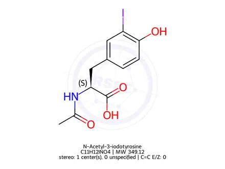 Chemical structure of N-Acetyl-3-iodotyrosine