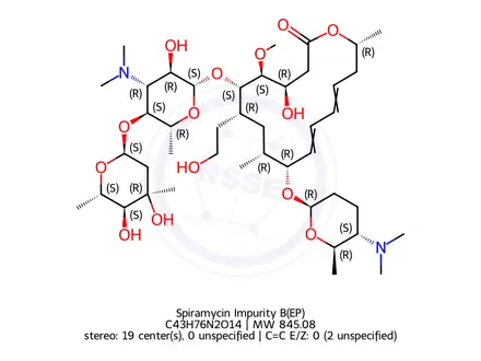 Chemical structure of Spiramycin Impurity B(EP)