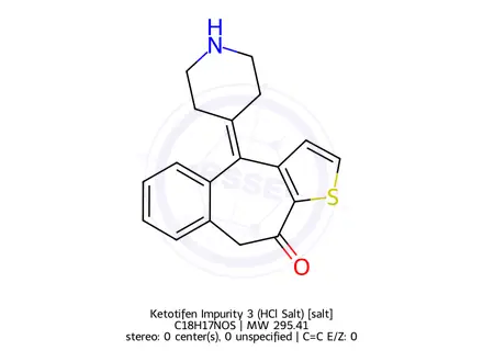 Chemical structure of Ketotifen Impurity 3 (HCl Salt)