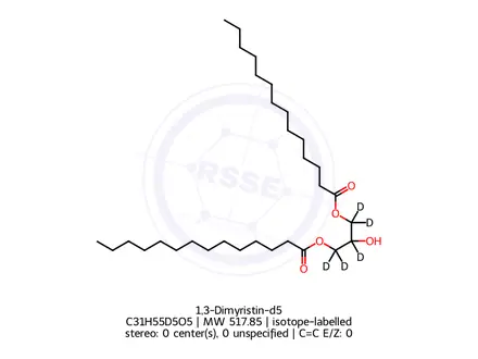 Chemical structure of 1,3-Dimyristin-d5