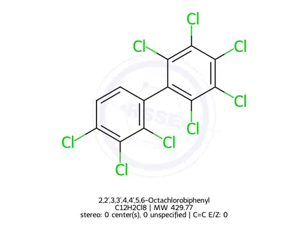 Chemical structure of 2,2',3,3',4,4',5,6-Octachlorobiphenyl