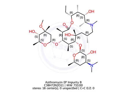 Chemical structure of Azithromycin EP Impurity B