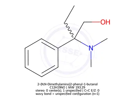 Chemical structure of 2-(N,N-Dimethylamino)2-phenyl-1-butanol