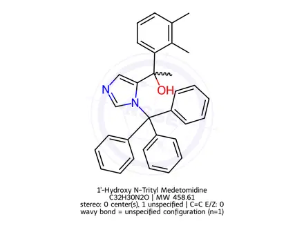 Chemical structure of 1-Hydroxy N-Trityl Medetomidine