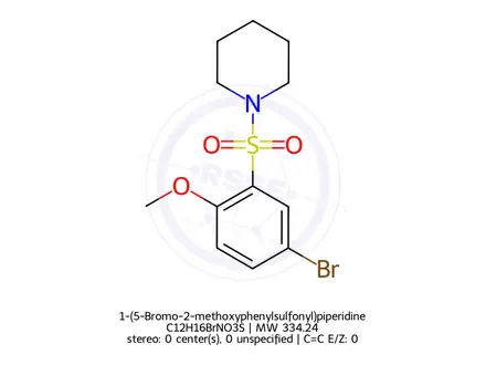 Chemical structure of 1-(5-Bromo-2-methoxyphenylsulfonyl)piperidine
