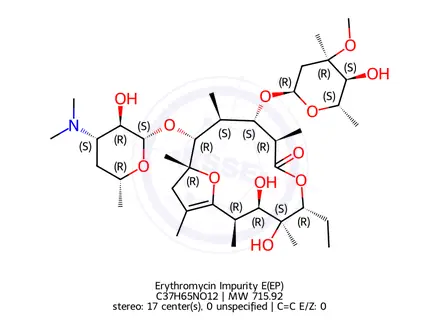 Chemical structure of Erythromycin Impurity E(EP)